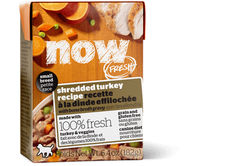 Petcurean NOW! Fresh Grain Free Small Breed Shredded Turkey Recipe Wet Dog Food 6.4-oz, case of 24
