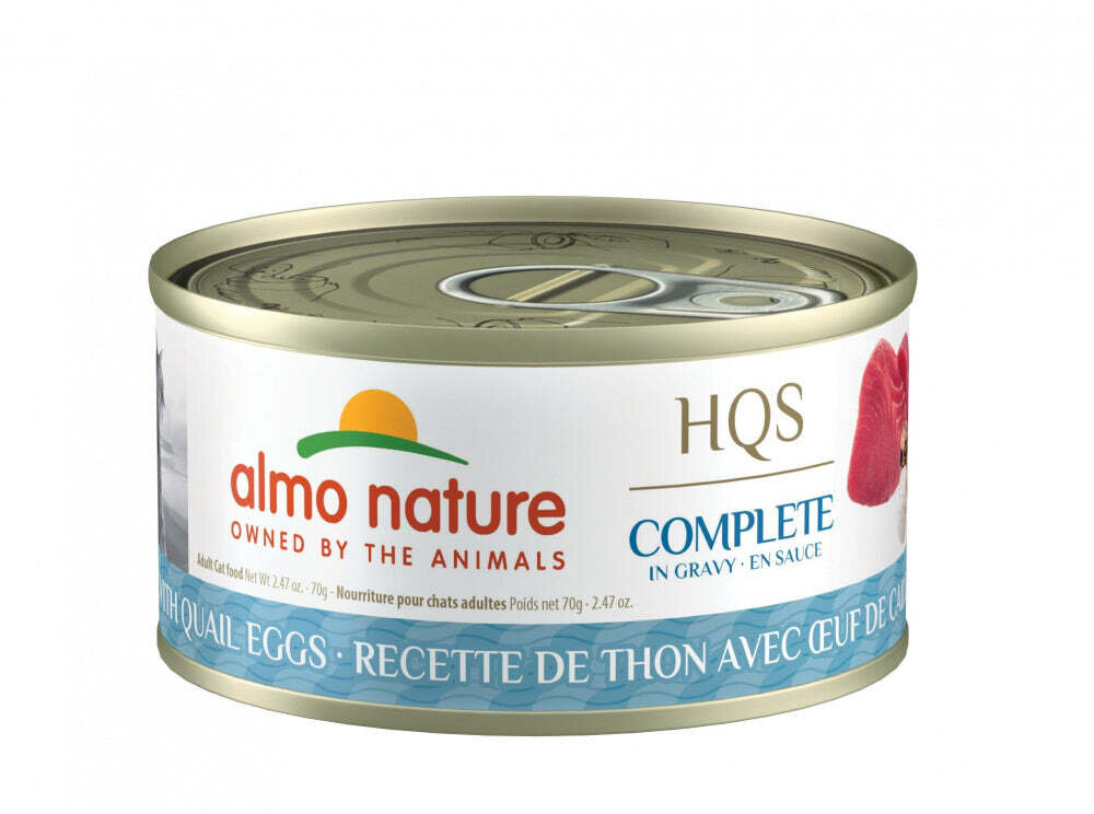 Almo Nature HQS Complete Cat Grain Free Tuna with Quail Egg Canned Cat Food 2.47-oz, case of 24