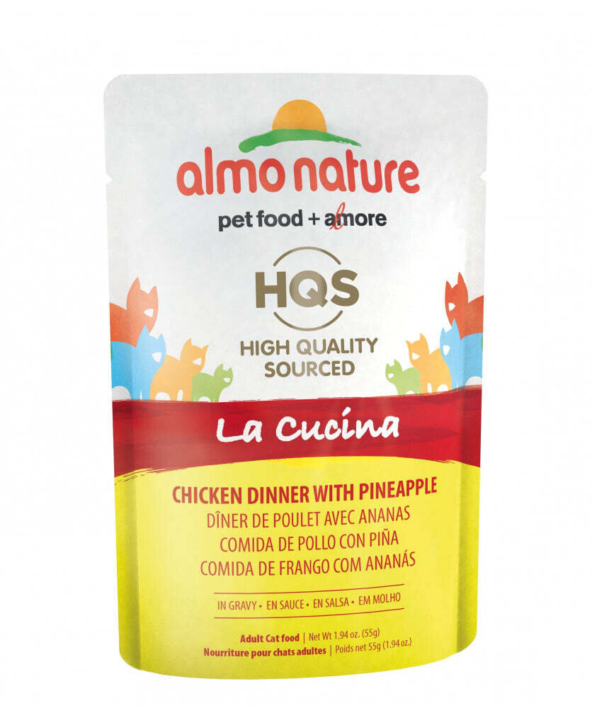 Almo Nature HQS La Cucina Cat Grain Free Chicken with Pineapple Wet Cat Food 1.94-oz, case of 24