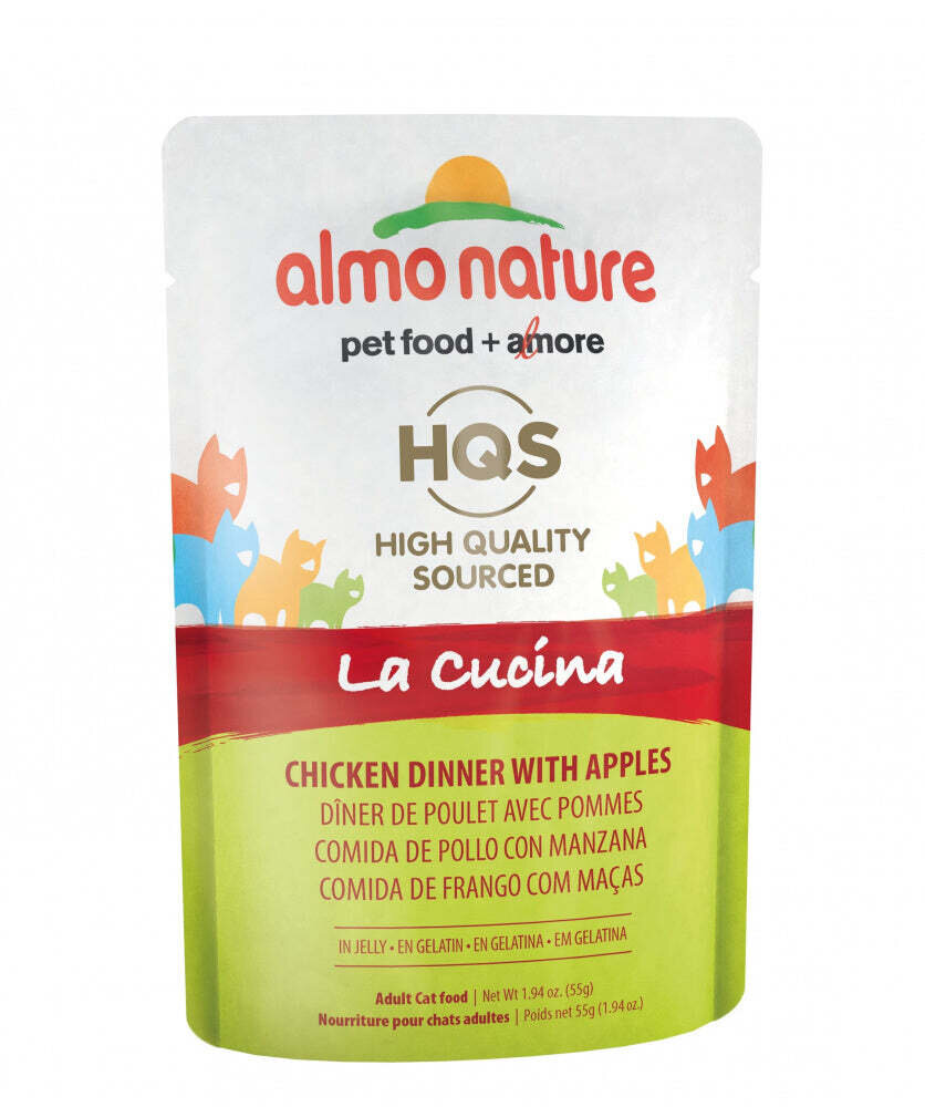 Almo Nature HQS La Cucina Cat Grain Free Chicken with Apple Wet Cat Food 1.94-oz, case of 24