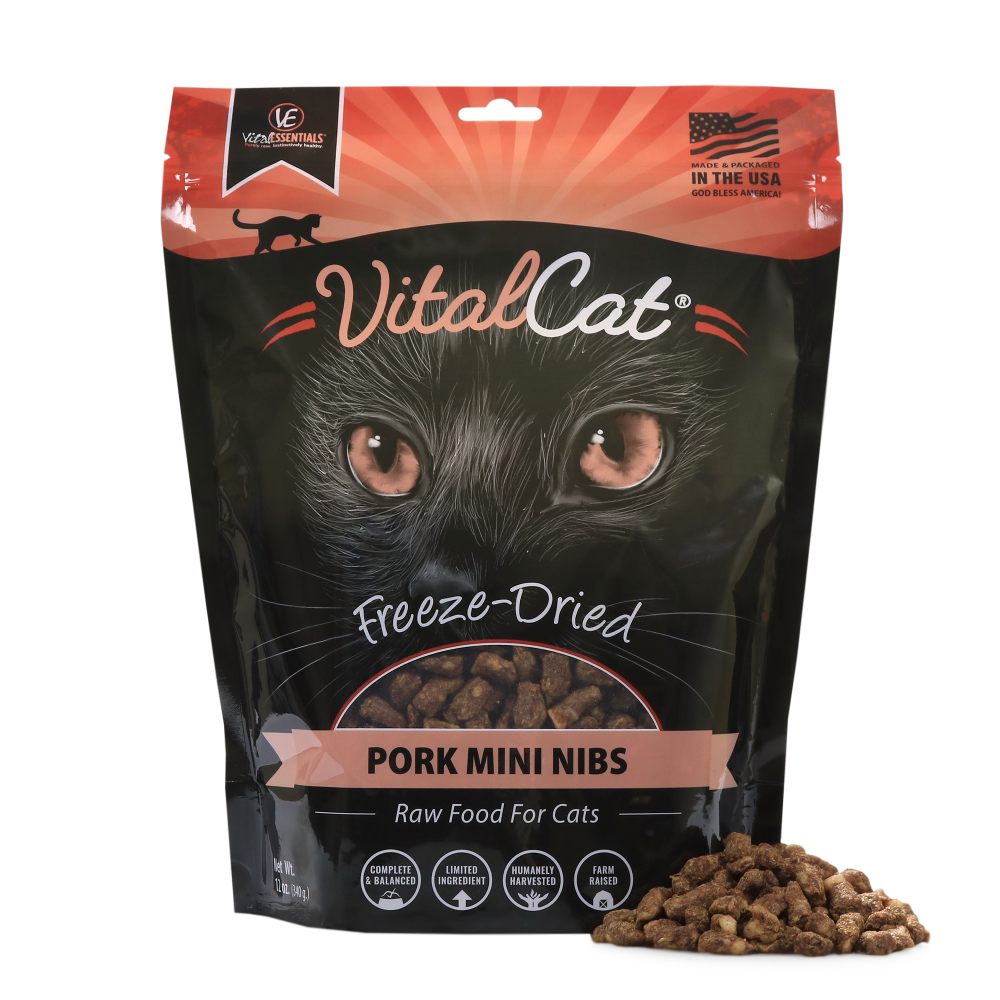 Vital Essentials Vital Cat Pork Mini Nibs Freeze Dried Cat Food 12-oz