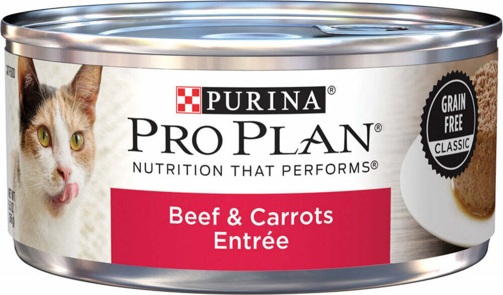 Purina Pro Plan Grain-Free Pate Beef & Carrots Entree Wet Cat Food 5.5-oz, case of 24
