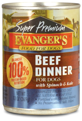 Evangers Super Premium Beef Dinner Canned Dog Food 13-oz, case of 12