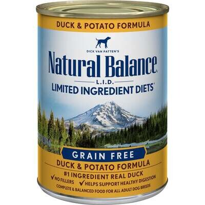 Natural Balance L.I.D. Limited Ingredient Diets Duck and Potato Canned Dog Food 13-oz, case of 12