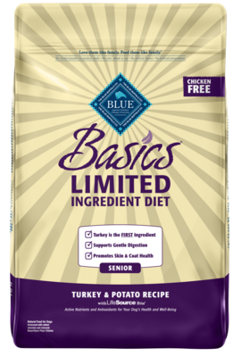 Blue Buffalo Basics Senior Turkey & Potato Recipe Dry Dog Food 24-lb