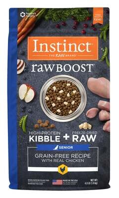 Instinct Raw Boost Senior Grain Free Real Chicken Recipe Natural Dog Food 21-lb