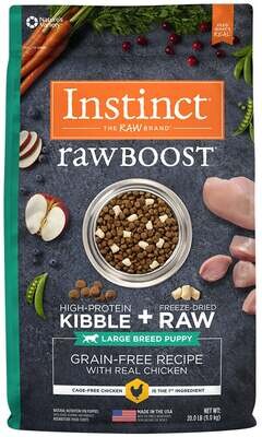 Instinct Raw Boost Grain Free Large Breed Puppy Chicken Meal Formula Dry Dog Food 20-lb