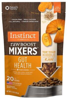 Instinct Grain Free Freeze Dried Raw Boost Mixers Gut Health Recipe Dog Food Topper 5.5-oz