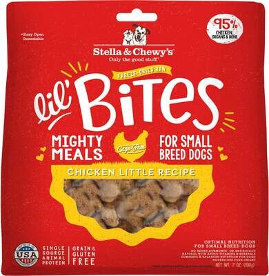 Stella & Chewy's Lil' Bites Chicken Little Recipe Freeze Dried Raw Small Breed Dog Food 7-oz