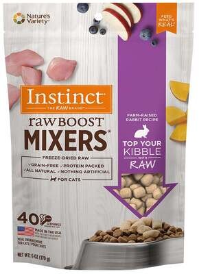 Instinct Raw Boost Mixers Grain Free Rabbit Formula Freeze Dried Cat Food Topper 6-oz