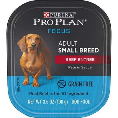 Purina Pro Plan Focus Small Breed Beef Entree Adult Wet Dog Food 3.5-oz, case of 12