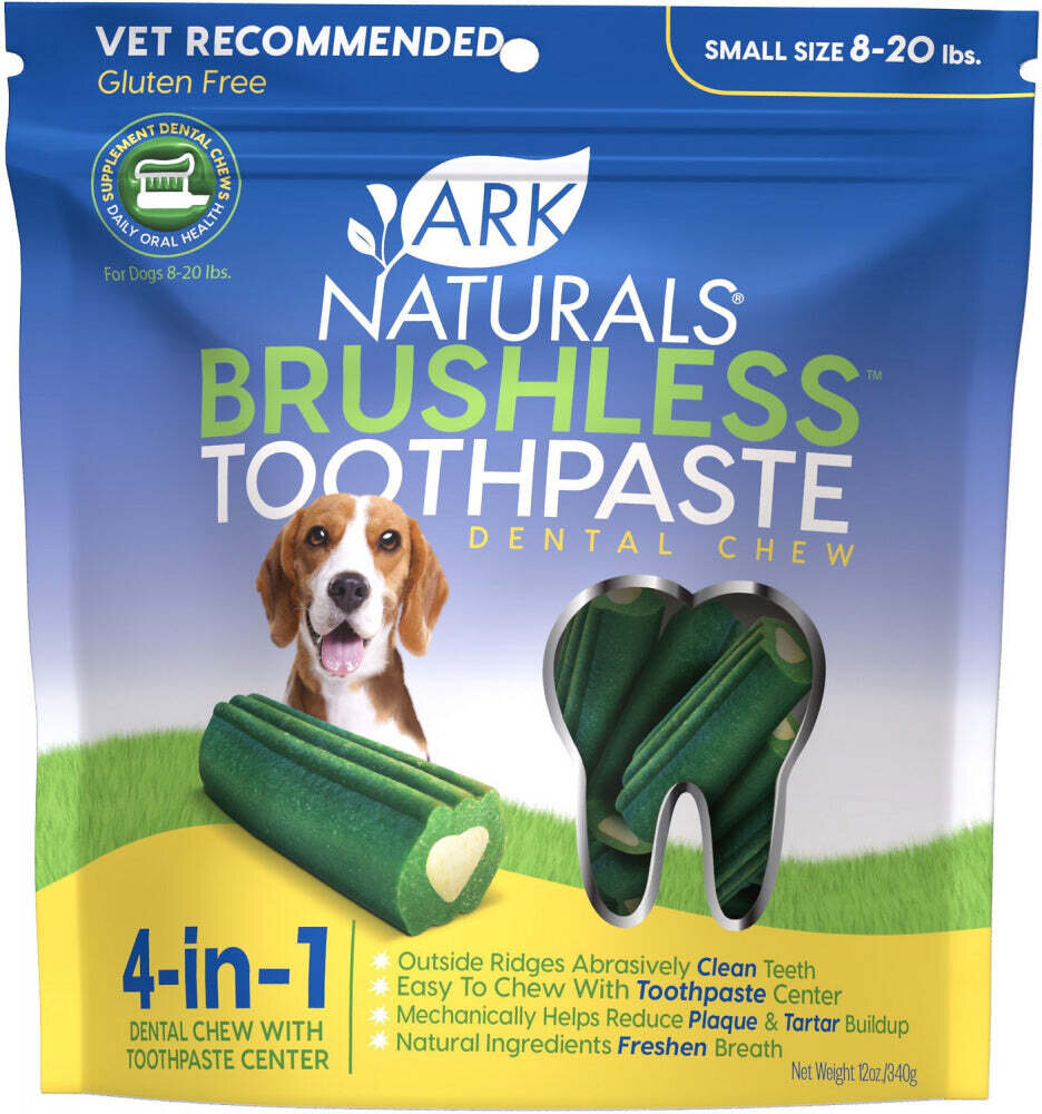 Ark Naturals Brushless Toothpaste Small Dog Treats 12-oz