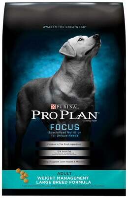 Purina Pro Plan Focus Adult Large Breed Weight Management Formula Dry Dog Food 34-lb