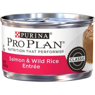 Purina Pro Plan Pate Salmon & Wild Rice Entree Wet Cat Food 3-oz, case of 24