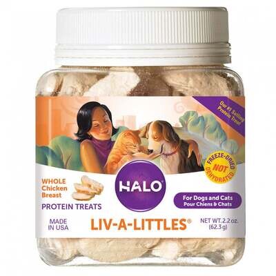 Halo Liv-a-Littles Freeze Dried Whole Chicken Dog & Cat Treats 2.2-oz