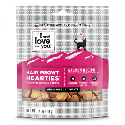 I and Love and You Hair Meow't Hearties Grain Free Cat Treats 3-oz