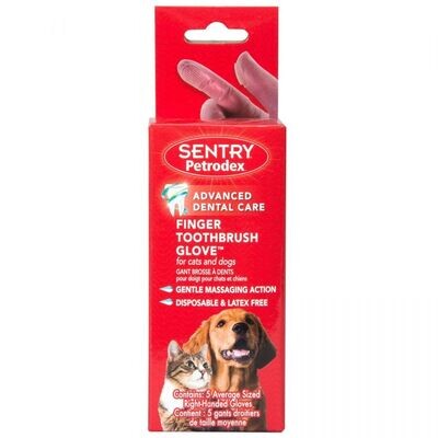 Sentry Petrodex Finger Toothbrush Glove for Cats & Dogs