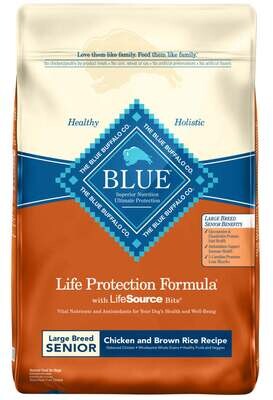 Blue Buffalo Life Protection Chicken & Brown Rice Recipe Large Breed Senior Dry Dog Food 30-lb