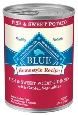Blue Buffalo Homestyle Recipe Fish & Sweet Potato Dinner with Garden Vegetables Canned Dog Food 12.5-oz, case of 12