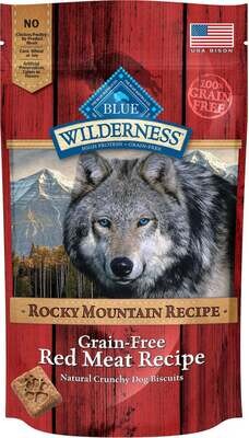 Blue Buffalo Wilderness Rocky Mountain Grain-Free Red Meat Biscuits Dog Treats 8-oz