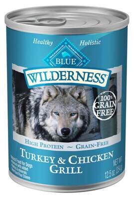 Blue Buffalo Wilderness Turkey & Chicken Grill Canned Dog Food 12.5-oz, case of 12