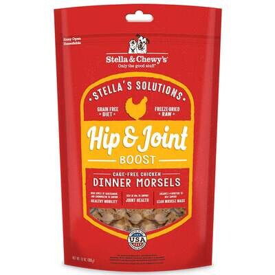 Stella & Chewy's Stella's Solutions Grain Free Hip & Joint Boost Cage Free Chicken Dinner Morsels Freeze-Dried Raw Dog Food 13-oz