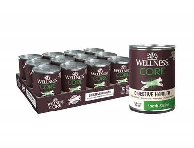 Wellness Core Digestive Health Grain Free Lamb Recipe Canned Dog Food 13-oz, case of 12