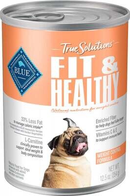 Blue Buffalo True Solutions Fit & Healthy Natural Weight Control Chicken Recipe Adult Wet Dog Food 12.5-oz, case of 12