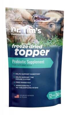 Dr. Tim's Freeze Dried Elk Probiotic Pet Supplement 12-oz