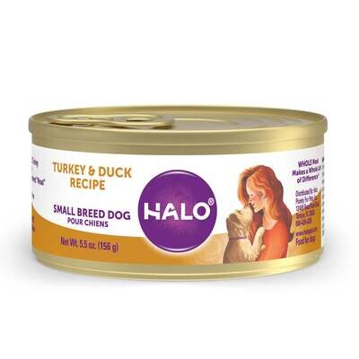 Halo Small Breed Grain Free Turkey & Duck Recipe Canned Dog Food 5.5-oz, case of 12