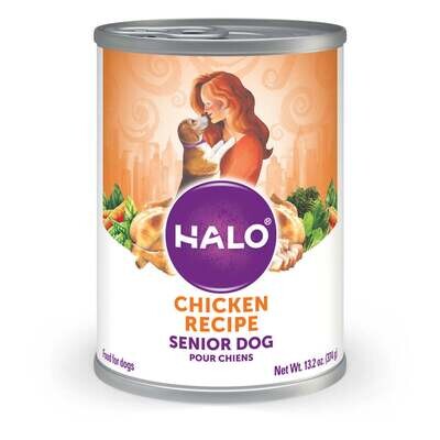 Halo Senior Chicken Recipe Canned Dog Food 13.2-oz, case of 6
