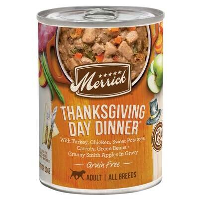 Merrick Grain Free Thanksgiving Day Dinner Canned Dog Food 12.7-oz, case of 12