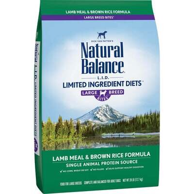 Natural Balance L.I.D. Limited Ingredient Diet Lamb & Brown Rice Large Breed Bites Dry Dog Food 12-lb