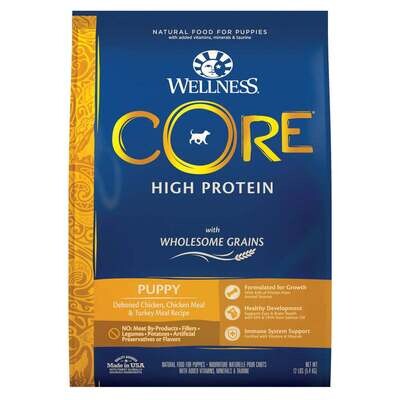 Wellness CORE High Protein Wholesome Grains Puppy Recipe Dry Dog Food 12-lb