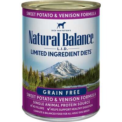 Natural Balance L.I.D. Limited Ingredient Diets Sweet Potato & Venison Canned Dog Food 13-oz, case of 12
