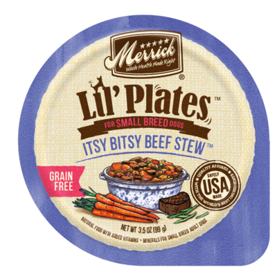 Merrick Lil' Plates Adult Small Breed Grain Free Itsy Bitsy Beef Stew Canned Dog Food 3.5-oz, case of 12
