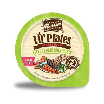 Merrick Lil' Plates Adult Small Breed Grain Free Little Lamb Chop Stew Canned Dog Food 3.5-oz, case of 12