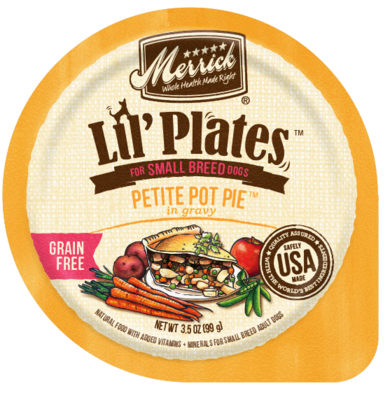 Merrick Lil' Plates Adult Small Breed Grain Free Petite Pot Pie Canned Dog Food 3.5-oz, case of 12