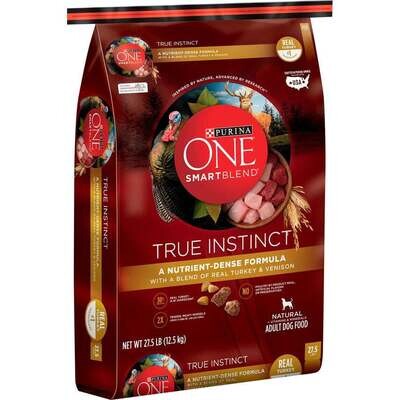 Purina ONE SmartBlend True Instinct Real Turkey & Venison Adult Premium Dry Dog Food 27.5-lb