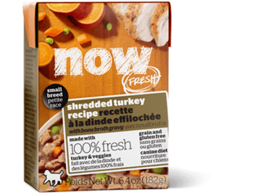 Petcurean NOW! Fresh Grain Free Small Breed Shredded Turkey Recipe Wet Dog Food 6.4-oz, case of 24