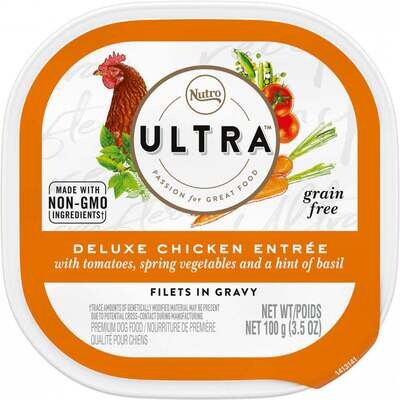 Nutro Ultra Grain Free Deluxe Chicken Entree Filets in Gravy Wet Dog Food 3.5-oz, case of 24
