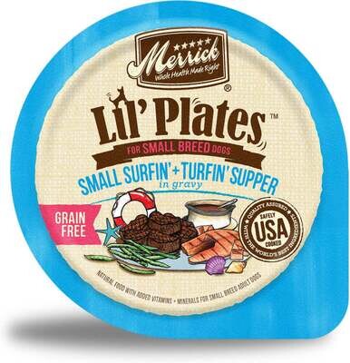 Merrick Lil' Plates Grain Free Surfin & Turfin Supper in Gravy Dog Food Tray 3.5-oz, case of 12