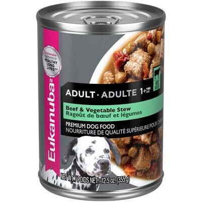 Eukanuba Adult Beef & Vegetable Stew Canned Dog Food 12.5-oz, case of 12