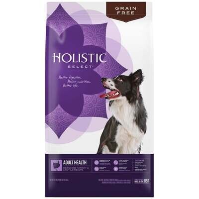 Holistic Select Natural Grain Free Adult Health Deboned Turkey and Lentils Dry Dog Food 26-lb