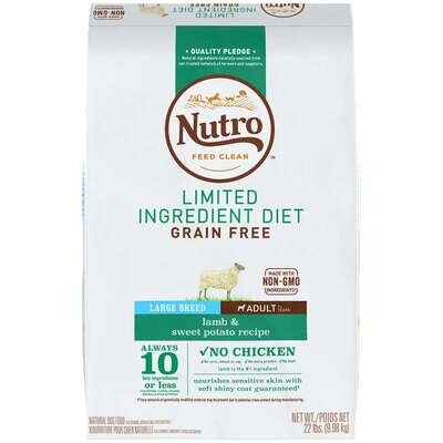 Nutro Limited Ingredient Diet Grain Free Large Breed Adult Lamb and Sweet Potato Dry Dog Food 22-lb