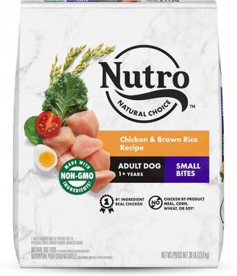 Nutro Wholesome Essentials Small Bites Chicken, Whole Brown Rice and Sweet Potato Dry Dog Food 30-lb