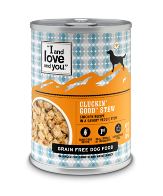 I and Love and You Grain Free Clucking Good Stew Canned Dog Food 13-oz, case of 12