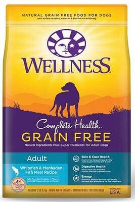 Wellness Complete Health Grain Free Natural Adult Whitefish and Menhaden Fish Meal Recipe Dry Dog Food 24-lb