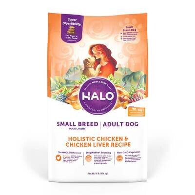 Halo Small Breed Holistic Chicken & Chicken Liver Recipe Dry Dog Food 10-lb