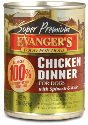 Evangers Super Premium Chicken Dinner Canned Dog Food 13-oz, case of 12